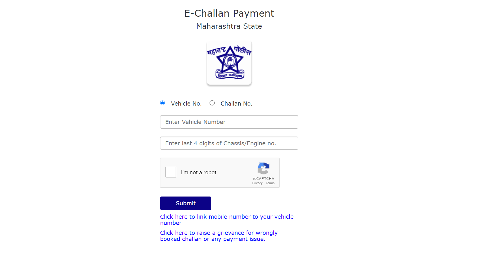 Maharashtra E-Challan Payment