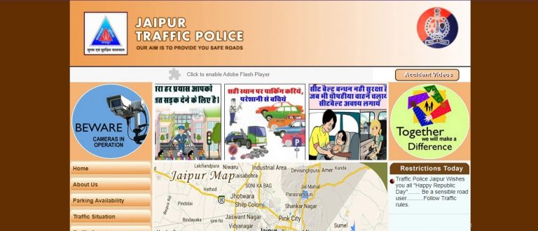 Jaipur Traffic Police Website